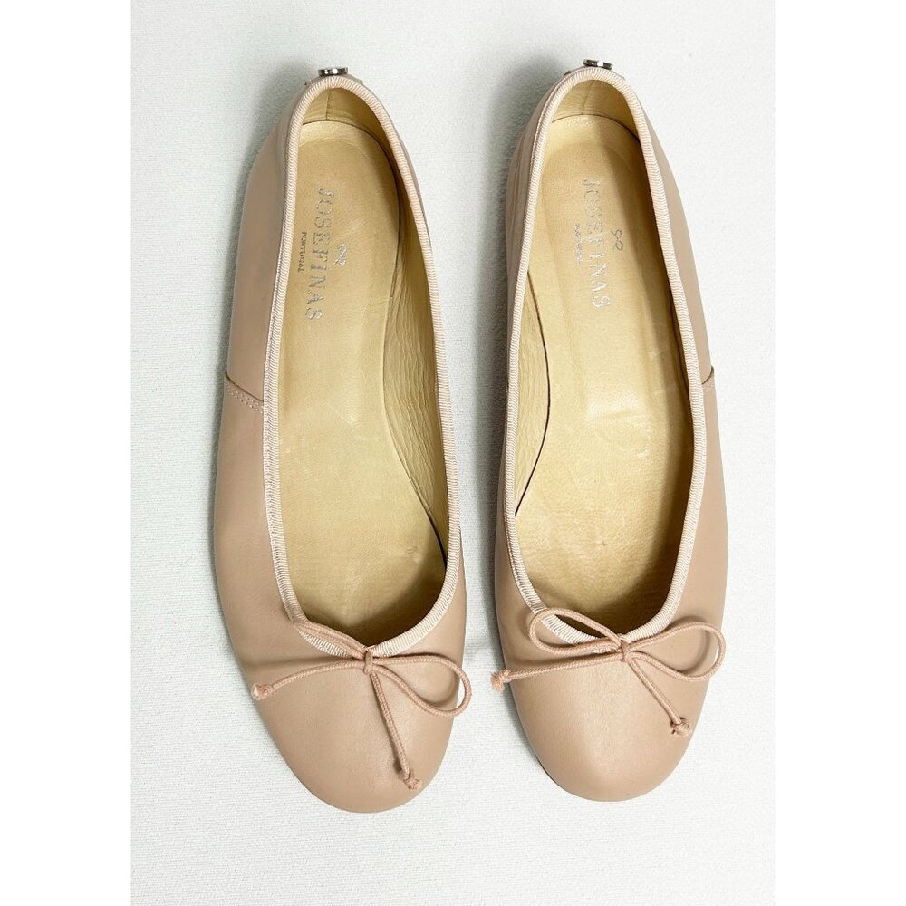 Josefinas Portugal Leather Round Toe Flats in Pale Pink - Sz EU 40.5 (US 9.5)